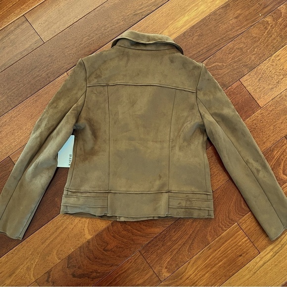 NWT Justfab Faux Suede Moto Jacket Brown Size M - Picture 6 of 9